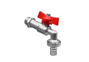 Кран водоразборный со штуцером Ду 15 бабочка никель Valfex VF.436.NB.012 thumbnail